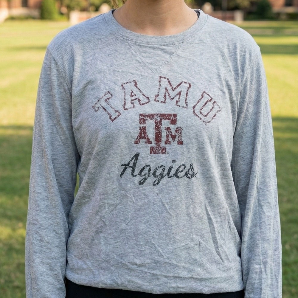 Rivalry Threads Texas A&M Aggies Long Sleeve T-Shirt Heather Gray TAMU Womens